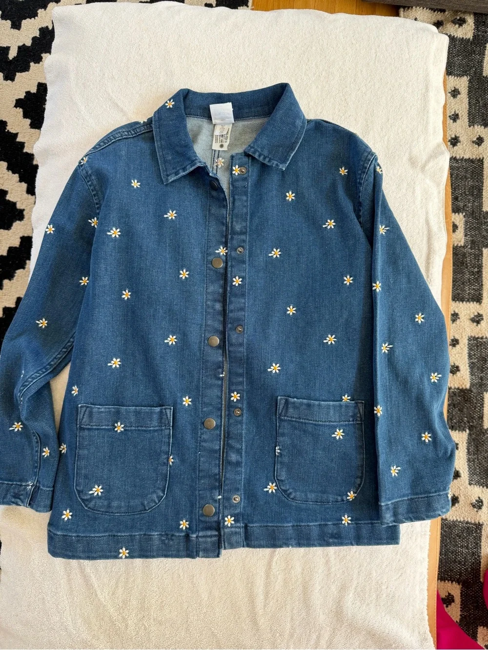 Hanna Andersson Embroidered Daisy Denim - Blue
